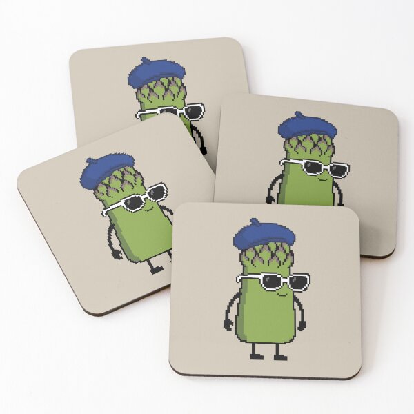 Item preview, Asparagus green Pixel with a Beret (BL) designed and sold by White Rim Mates.