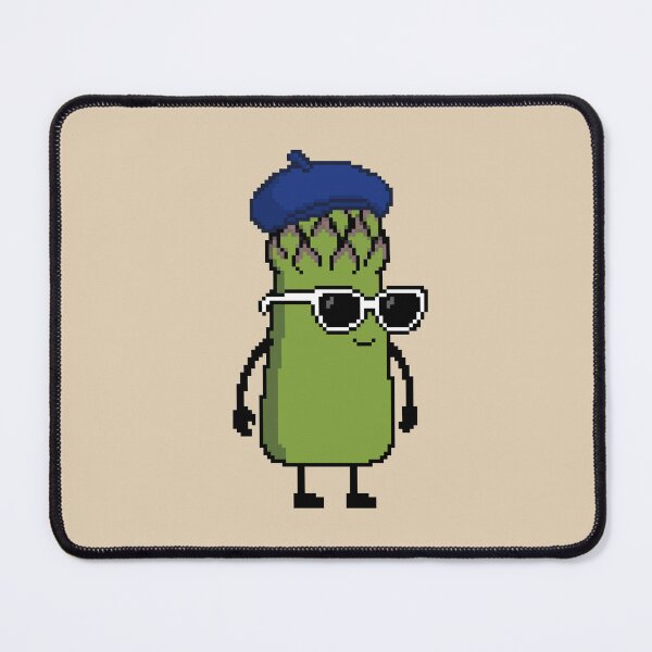 Item preview, Asparagus green Pixel with a Beret (BL) designed and sold by White Rim Mates.
