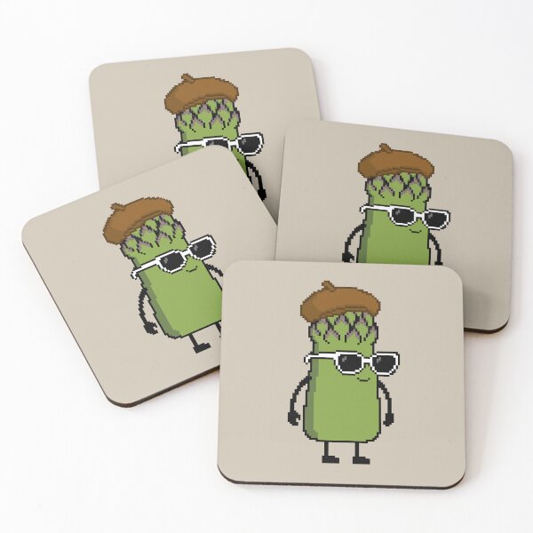Item preview, Asparagus green Pixel with a Beret (BR) designed and sold by White Rim Mates.