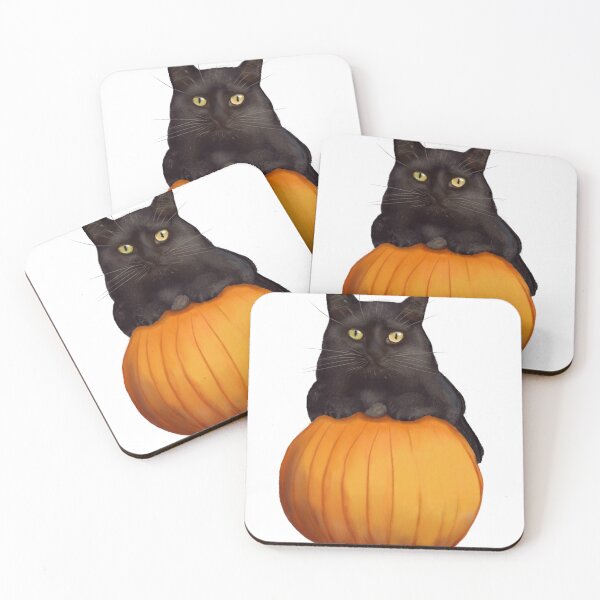 Item preview, Black cat sitting on a pumpkin  designed and sold by AanamDesigns63.