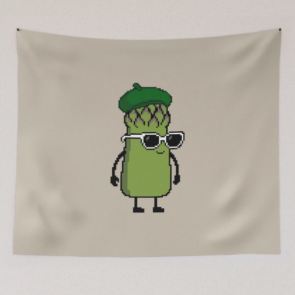 Item preview, Asparagus green Pixel with a Beret (GN) designed and sold by White Rim Mates.