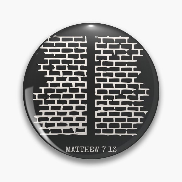 Item preview, Matthew 7:13 – Enter through The Narrow Gate - wall of bricks | Minimalist bible verse abstract Christian Art Jesus Teaching Series| white designed and sold by ZechJohnRB.