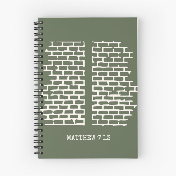 Item preview, Matthew 7:13 – Enter through The Narrow Gate - wall of bricks | Minimalist bible verse abstract Christian Art Jesus Teaching Series| white designed and sold by ZechJohnRB.