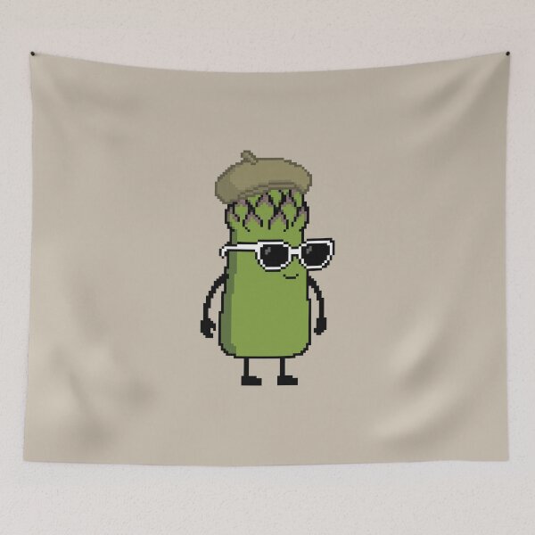 Item preview, Asparagus green Pixel with a Beret (KH) designed and sold by White Rim Mates.