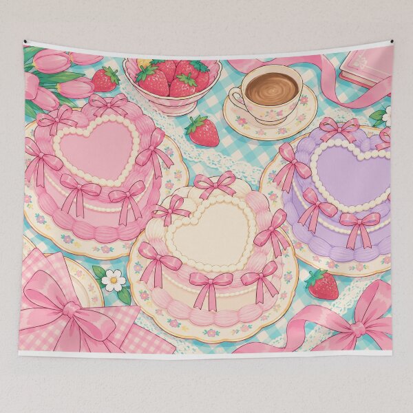 Item preview, Pastel Heart Cake Tea Party – Vintage Coquette Aesthetic Jigsaw Puzzle designed and sold by olwethubusiness.