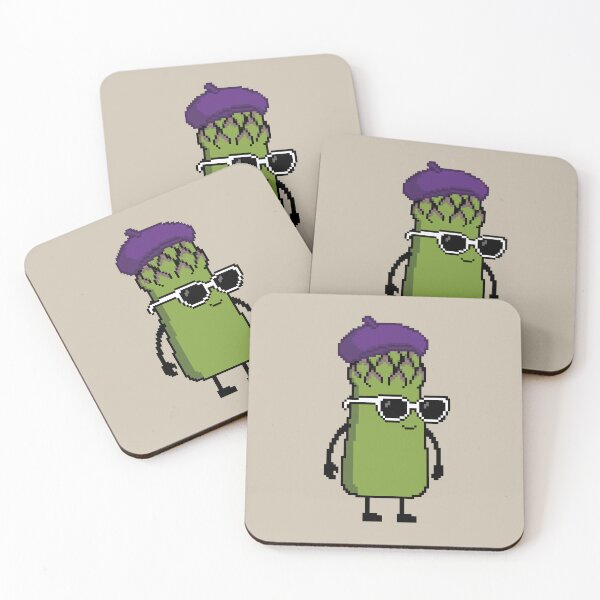 Item preview, Asparagus green Pixel with a Beret (PP) designed and sold by White Rim Mates.