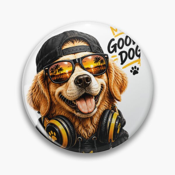 Item preview, Cool Golden Retriever in Streetwear with Headphones designed and sold by InterStore78.