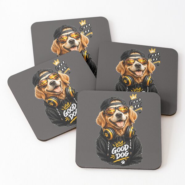 Item preview, Cool Golden Retriever in Streetwear with Headphones designed and sold by InterStore78.
