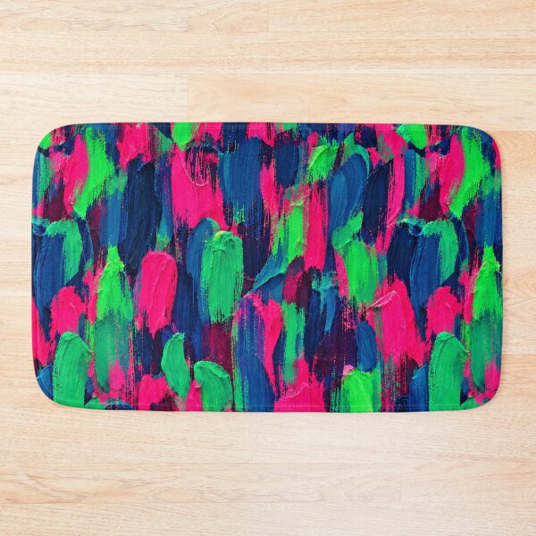 Item preview, Neon Pink Green Blue Brushstroke Pattern – Vibrant Abstract Paint Texture designed and sold by Bodique.