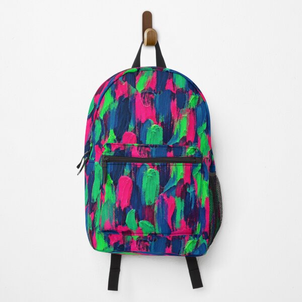 Item preview, Neon Pink Green Blue Brushstroke Pattern – Vibrant Abstract Paint Texture designed and sold by Bodique.