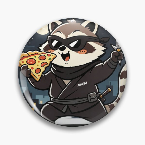 Item preview, Night Shift Ninja Raccoon Funny Retro Cartoon Ninja Trash Panda  designed and sold by HaighsTs.