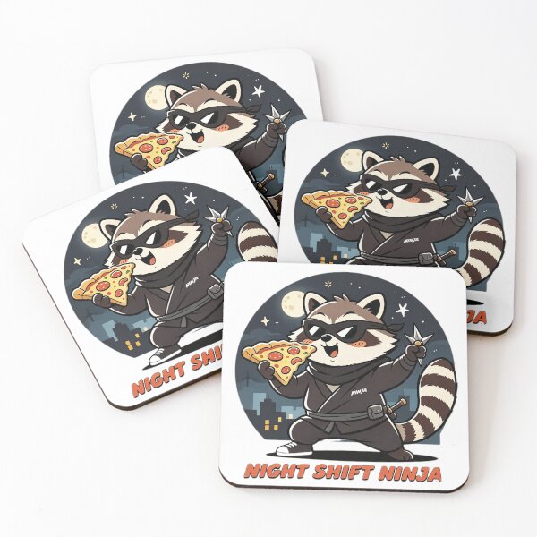 Item preview, Night Shift Ninja Raccoon Funny Retro Cartoon Ninja Trash Panda  designed and sold by HaighsTs.