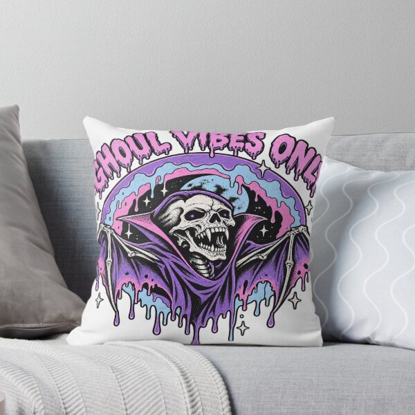 Item preview, Ghoul Vibes Only Vampire Skeleton Bat Spooky Retro designed and sold by LongIslandDesgn.