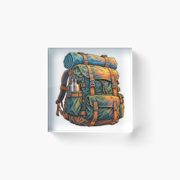Item preview, Vintage hiking backpack, trekking, outdoor, mountains, adventure designed and sold by LongIslandDesgn.