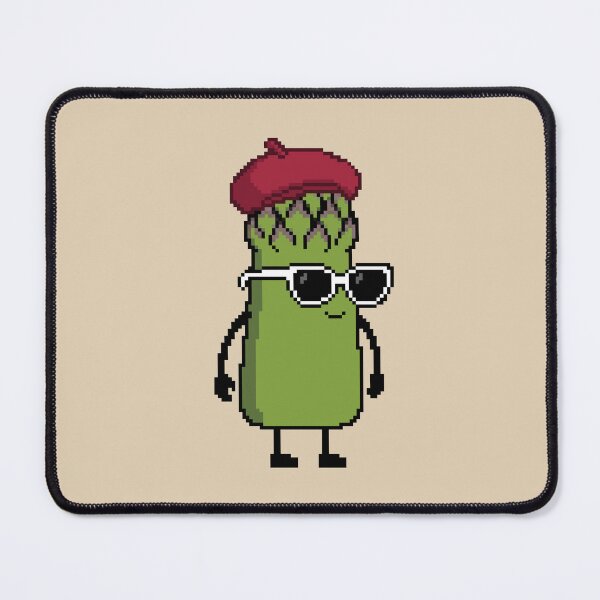 Item preview, Asparagus green Pixel with a Beret (RD) designed and sold by White Rim Mates.