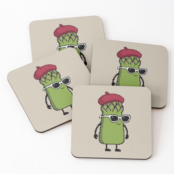 Item preview, Asparagus green Pixel with a Beret (RD) designed and sold by White Rim Mates.