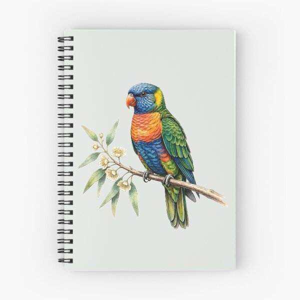 Item preview, Vibrant Rainbow Lorikeet on Flowering Eucalyptus Tree Ar designed and sold by VibeShift Studio.