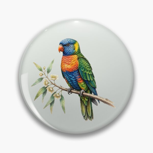 Item preview, Vibrant Rainbow Lorikeet on Flowering Eucalyptus Tree Ar designed and sold by VibeShift Studio.