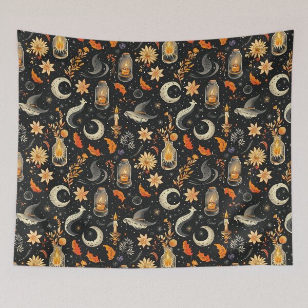 Item preview, Dark Academia Cozy Witch Autumn Pattern – Whimsical Goth Gift designed and sold by · GAMING SOUL ·.
