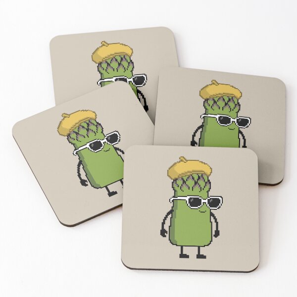 Item preview, Asparagus green Pixel with a Beret (YL) designed and sold by White Rim Mates.