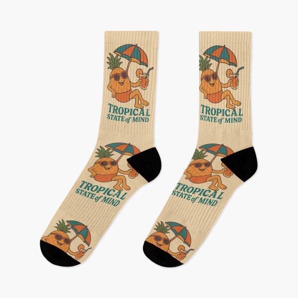 Aperçu de l'œuvre Fraîcheur Ananas – Un Esprit Tropical (Design Été) créée et vendue par Sock Garden.