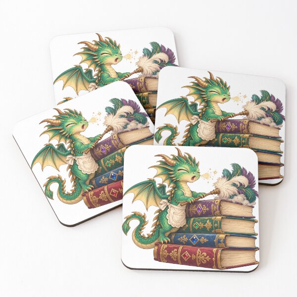 Item preview, Little Dragon Bookworm Librarian Fantasy Reading designed and sold by LongIslandDesgn.