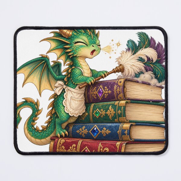 Item preview, Little Dragon Bookworm Librarian Fantasy Reading designed and sold by LongIslandDesgn.