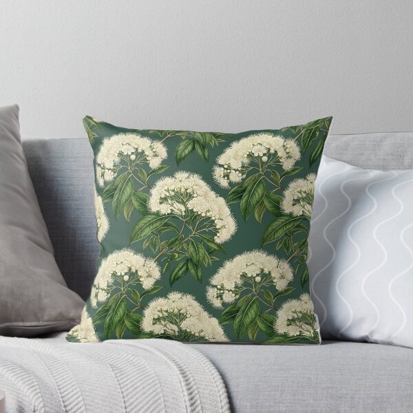 Item preview, White Blossom Umbel Clusters Deep Emerald Pattern designed and sold by Studio BC.