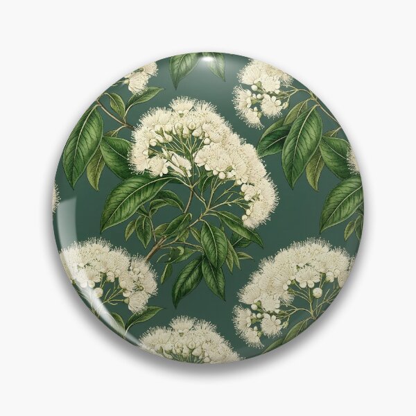 Item preview, White Blossom Umbel Clusters Deep Emerald Pattern designed and sold by Studio BC.