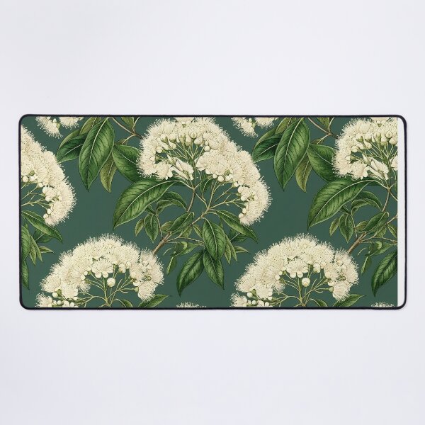 Item preview, White Blossom Umbel Clusters Deep Emerald Pattern designed and sold by Studio BC.