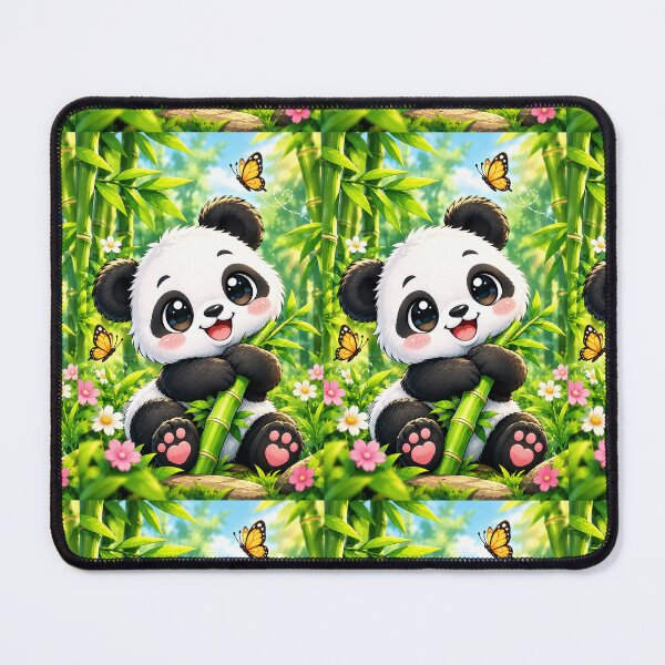 Item preview, Cute Kawaii Panda Bamboo Sticker – Adorable Baby Panda in Enchanted Forest designed and sold by vinothmech53.