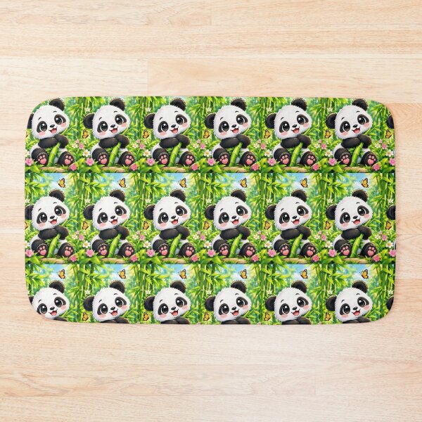 Item preview, Cute Kawaii Panda Bamboo Sticker – Adorable Baby Panda in Enchanted Forest designed and sold by vinothmech53.