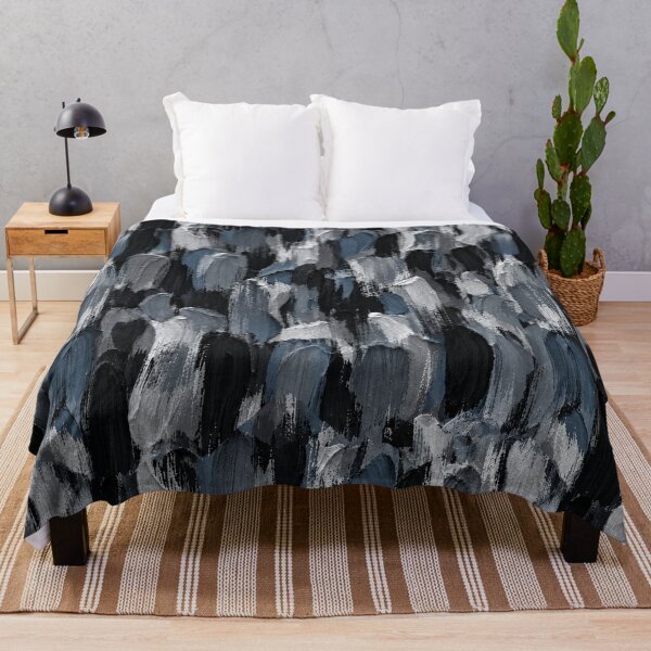 Item preview, Black Grey White Abstract Brushstroke Pattern – Monochrome Painted Texture designed and sold by Bodique.