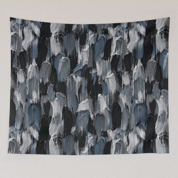 Item preview, Black Grey White Abstract Brushstroke Pattern – Monochrome Painted Texture designed and sold by Bodique.
