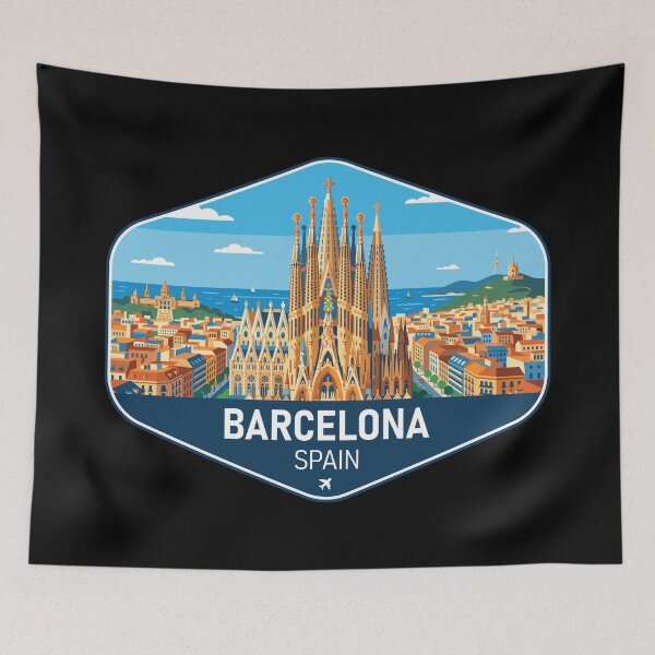 Item preview, Barcelona Spain Travel Souvenir designed and sold by RareDeerArt.
