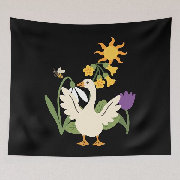Item preview, Goose, flowers, children's bird motif, bird lovers designed and sold by Sir-Freaky.