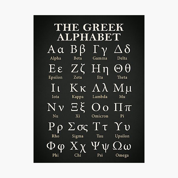 The Greek Alphabet Photographic Print