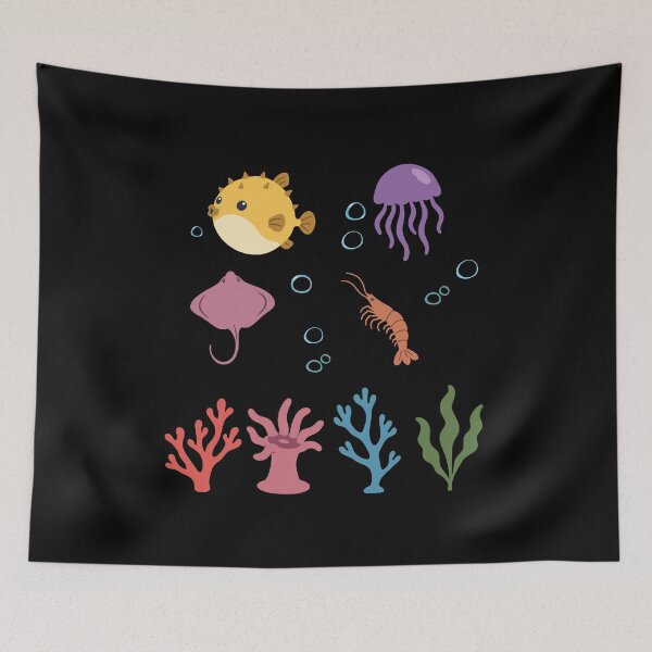 Item preview, Pufferfish, underwater, children, jellyfish, ray designed and sold by Sir-Freaky.