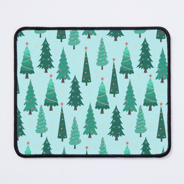 Item preview,  pine trees, snowflakes and stars on mint green background designed and sold by burbura.