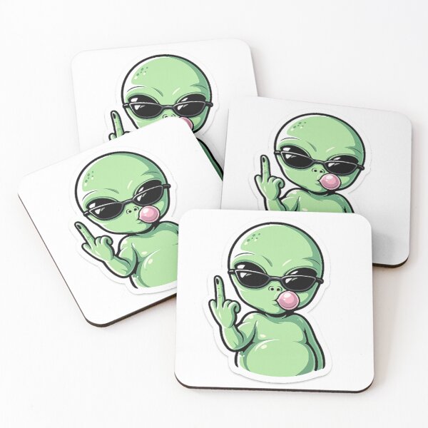 Item preview, Green alien with sunglasses designed and sold by LongIslandDesgn.