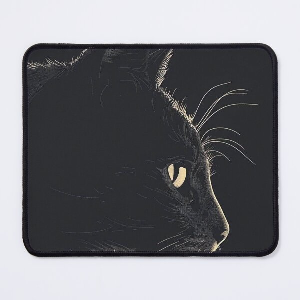 Item preview, Black Cat Line Art - Minimalist Dark Aesthetic Cat Profile Illustration designed and sold by JossDesign15.