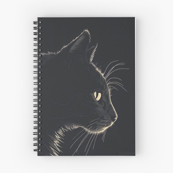 Item preview, Black Cat Line Art - Minimalist Dark Aesthetic Cat Profile Illustration designed and sold by JossDesign15.