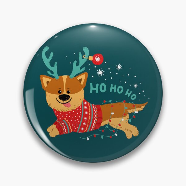Item preview, Funny Christmas Corgi Dog  with ‘Ho Ho Ho’ message. designed and sold by Skryp-art.