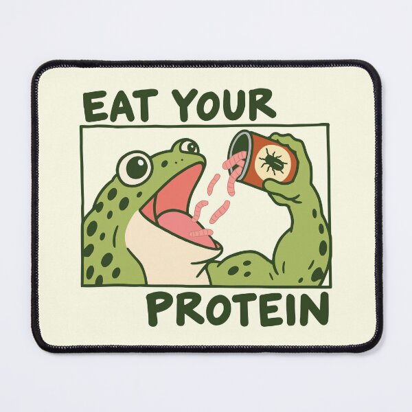 Item preview, Eat Your Protein Funny Gym Frog designed and sold by Doodlywood.