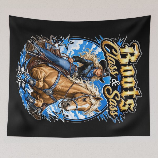 Item preview, Boots Class and Sass Cowgirl Horse Western Rodeo Girl designed and sold by WLHmedia.com .