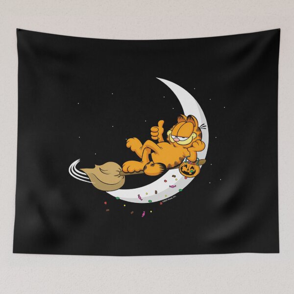 Item preview, Garfield Halloween Crescent Moon Broom Riding Garfield designed and sold by MisaelHermann.