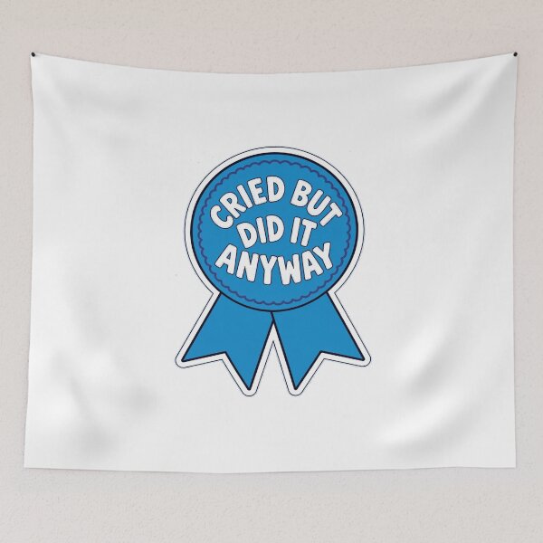 Item preview, Ribbon Sticker | Cried But Did It Anyway Funny Award Design. designed and sold by Gopal Verma.