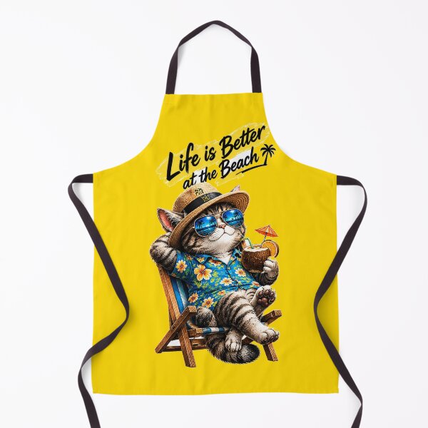 Item preview, Cool Tabby Cat on Tropical Beach Vacation designed and sold by InterStore78.