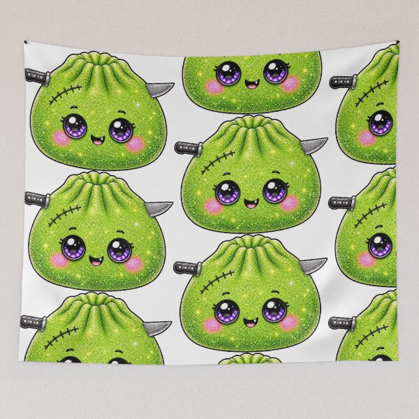 Item preview, Green Frankenstein Dumpling Squishy | Sparkly Purple Eyes, Stitches & Halloween Monster designed and sold by Uniquememorable.