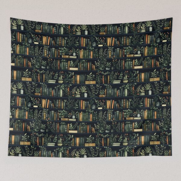 Item preview, Dark Academia Botanical Library Pattern – Moody Greenery Book Gift designed and sold by · GAMING SOUL ·.